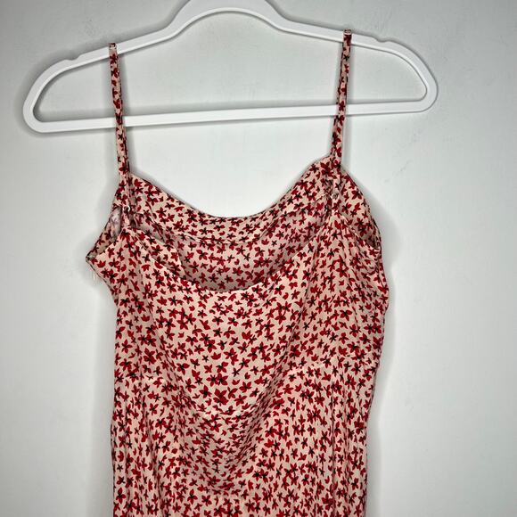 Realisation Par Red Floral The Amelia Midi Dress Size Large - Picture 7 of 10